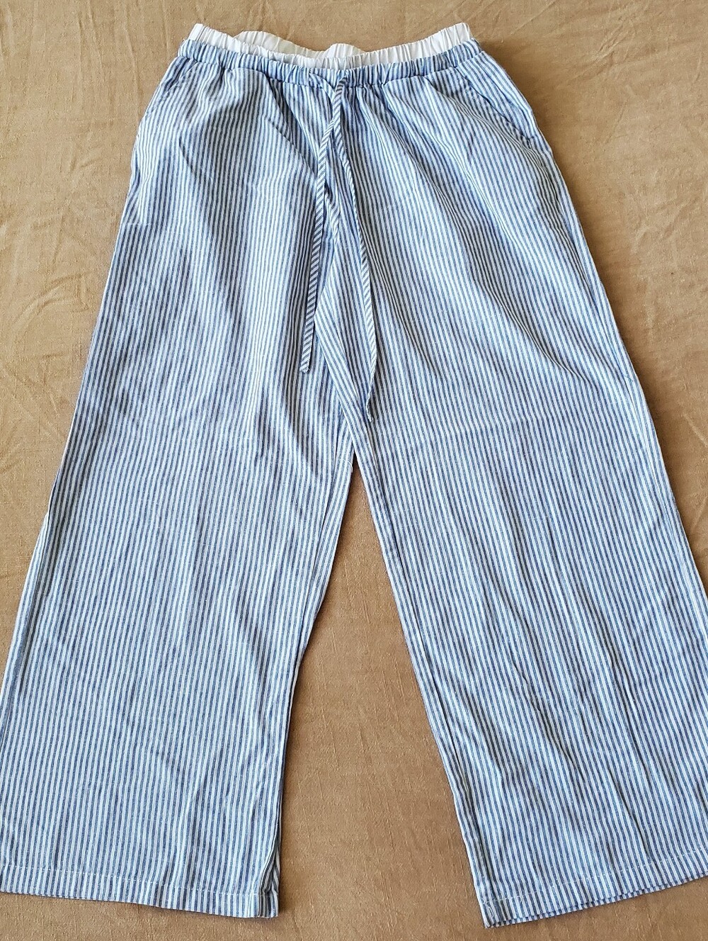 SHEIN BAE Blue Striped Wide Leg Pants